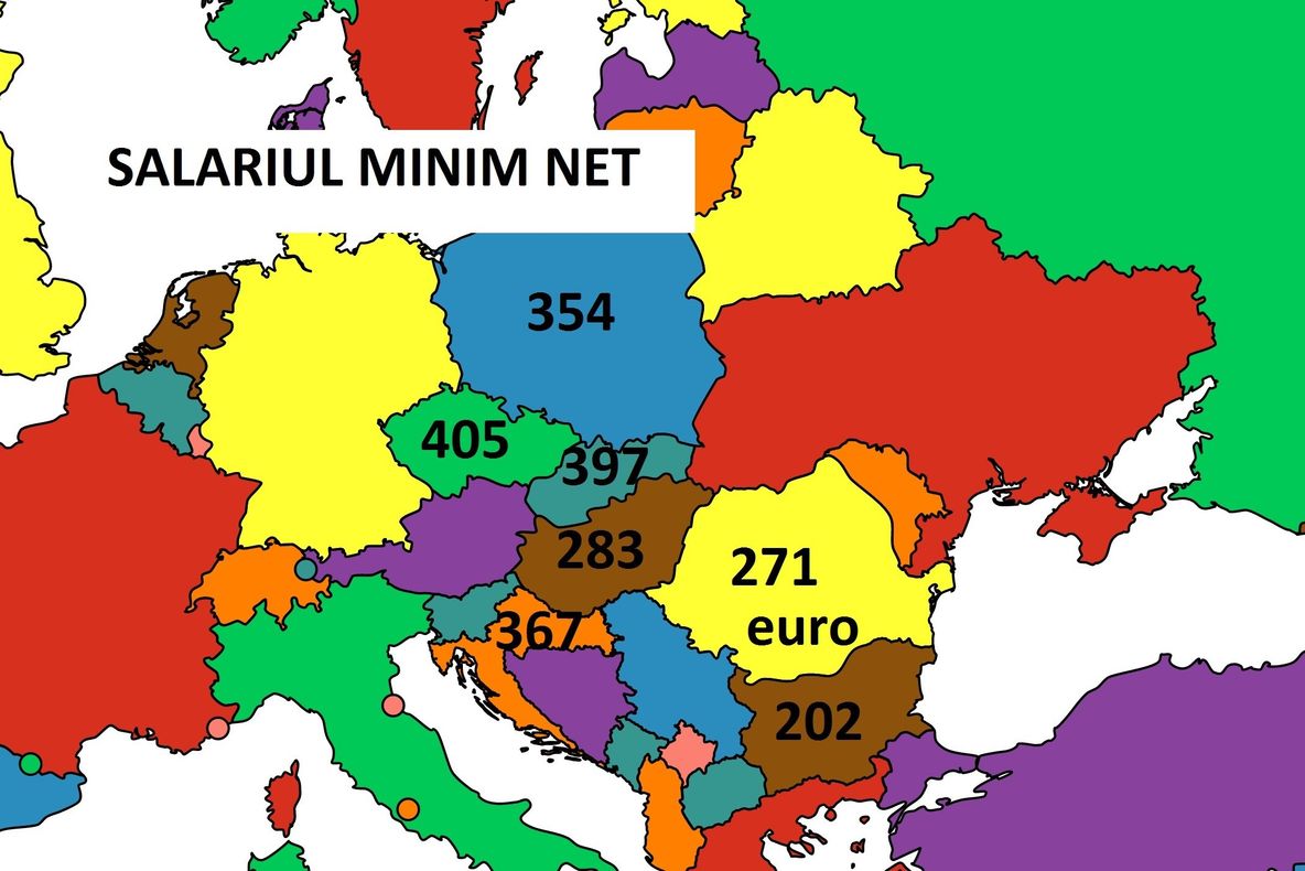 Noul salariu minim din România, comparație cu țările din Europa de Est