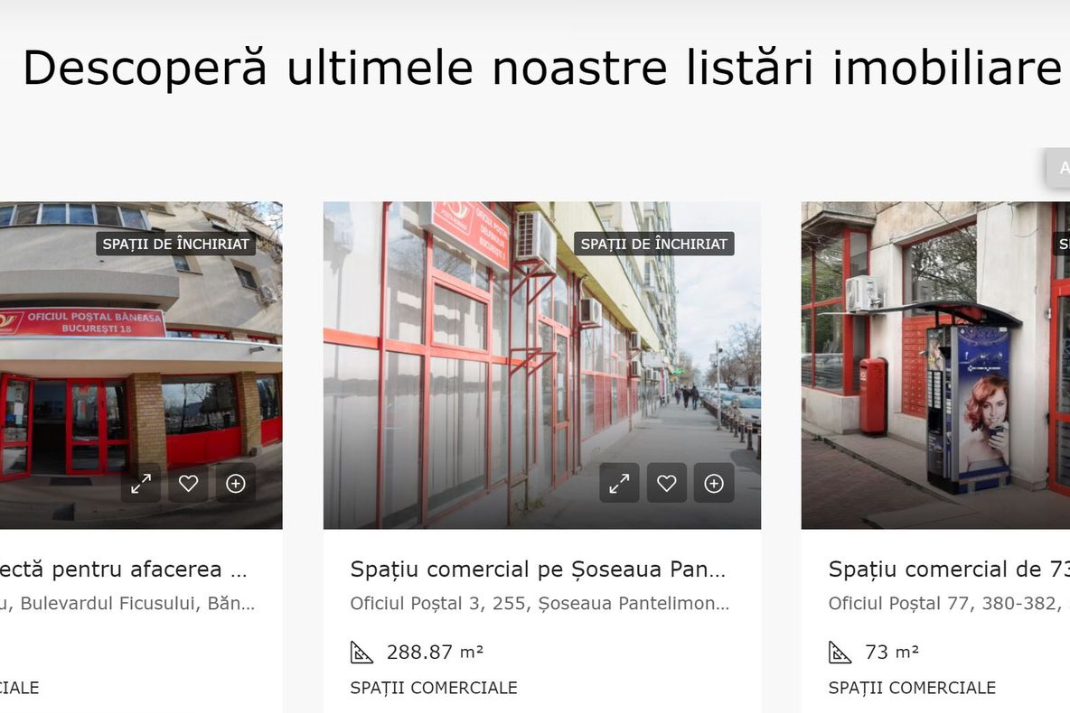 Poșta Română și-a lansat un site de imobiliare prin care își vinde și închiriază proprietățile