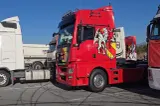 Zeci de camionagii protestează în Târgu Jiu față de sistemul TollRo. Traficul este îngreunat - VIDEO