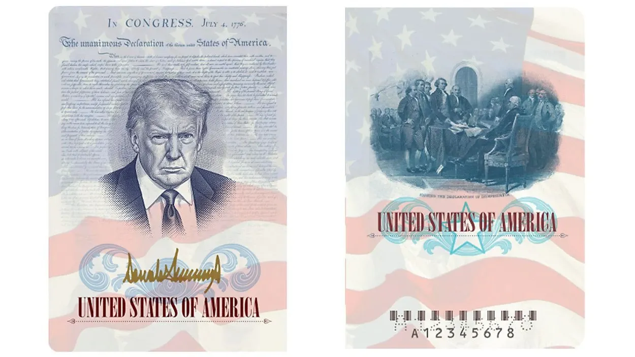 Pasaport cu efigia lui Donald Trump