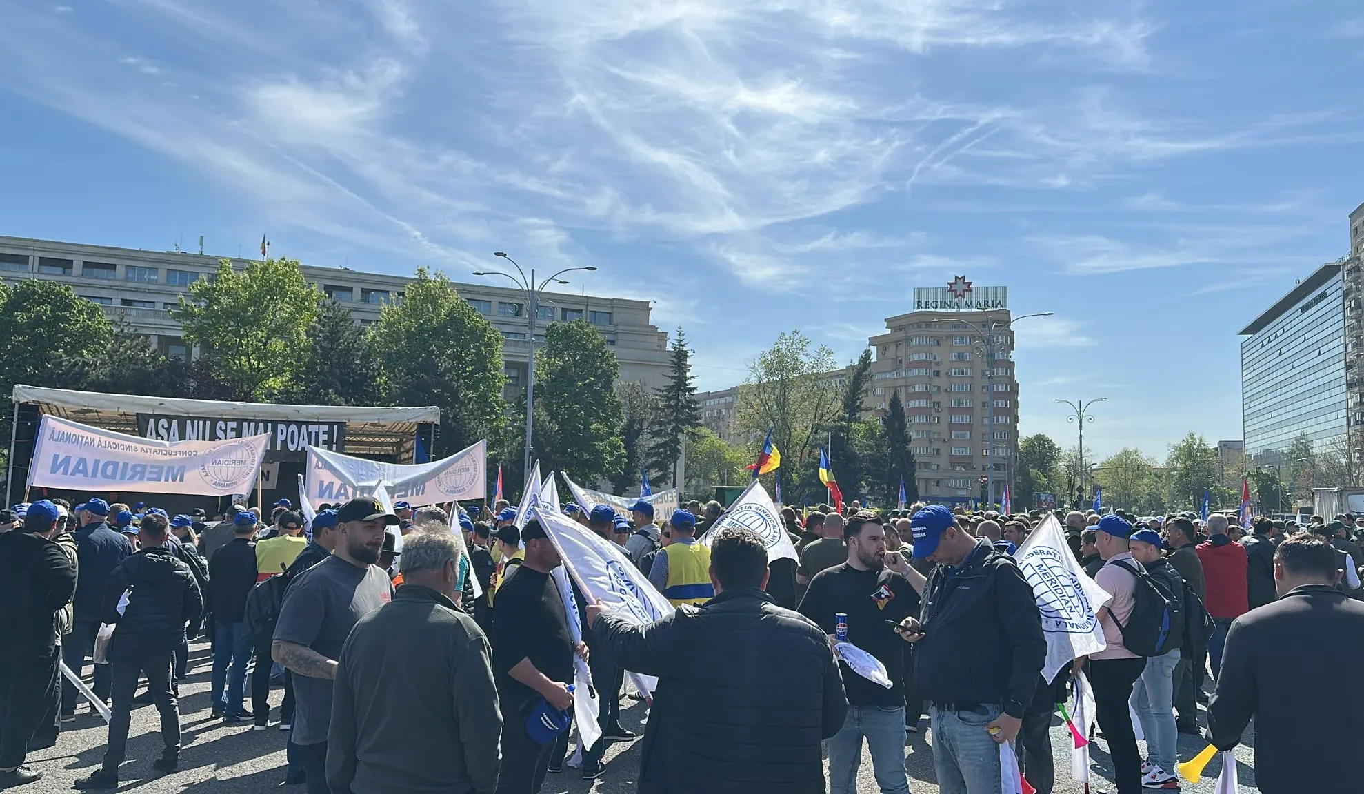 Protest al sindicatelor în Piața Victoriei. Foto/Inquam Photos
