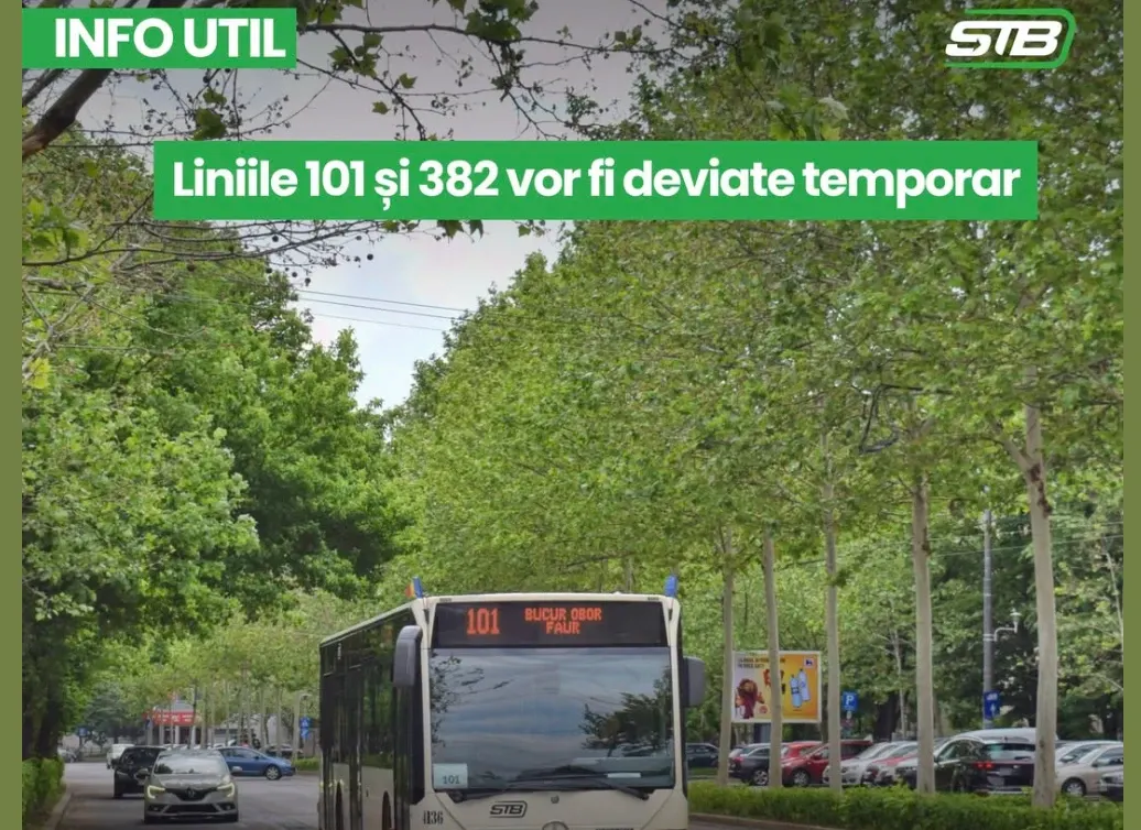 STB modifică traseele liniilor 101 și 382