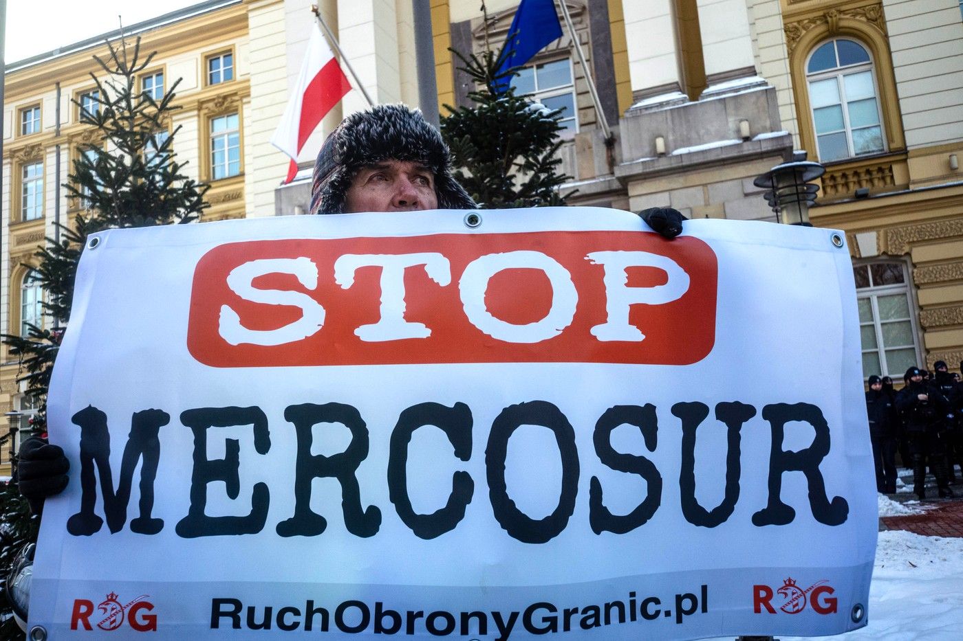 Polish Farmers Protest The Mercosur Trade Deal In Warsaw, Poland - 9th Jan 2026