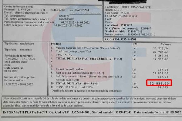 Facturi de coșmar pentru români. 33.000 de lei pentru regularizare