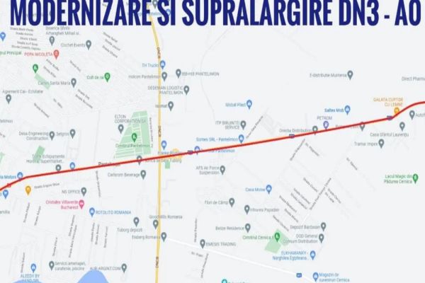Două noi proiecte de infrastructură rutieră pentru București-Ilfov: lărgirea la 4 benzi a DN3, între Pantelimon și intersecția cu DJ301B, și un sens giratoriu în zona Șindrilița