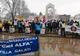 Proteste ale sindicaliștilor în fața Prefecturii